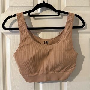 Gianni Bini Women's Beige Ribbed Sports Bra